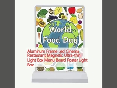กรอบอลูมิเนียม LED ภาพยนตร์ ร้านอาหาร แม็กเนติก ultra-thin Light Box ตารางเมนู โปสเตอร์ Light Box