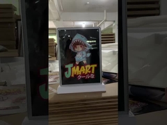 กล่องไฟโฆษณาแบบสองด้านพร้อมจอแสดงผลเดสก์ท็อปไร้สายแบบชาร์จไฟได้