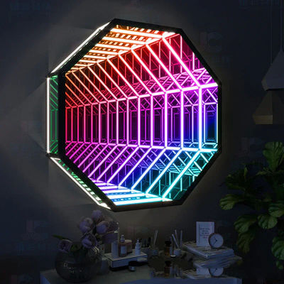 ซื้อ Home Bar LED Neon Sign Mirror Background Wall Decorative อินฟินิตี้ ไลท์กระจก LED การผลิตออนไลน์
