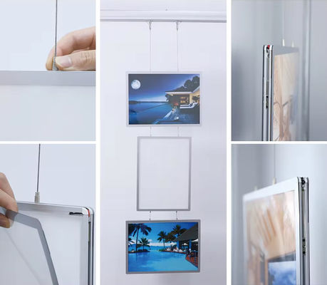 ซื้อ อลูมิเนียม Ultra Slim Crystal Light Box สนาปคลิปโฆษณาโปสเตอร์เบาหลังกรอบกล่องแสง การผลิตออนไลน์