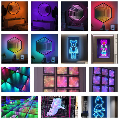 ซื้อ Home Magic Mirror Neon Sign อินฟินิตี้ เนออน LED Rgb ป้าย 3D กระจก เนออน ป้าย การผลิตออนไลน์