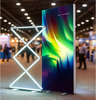 ซื้อ Customizable Logo LED Display Banner Stand Advertising Light Boxes การผลิตออนไลน์